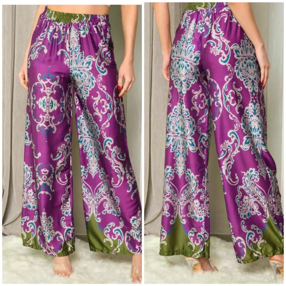 Multi print pant bottoms